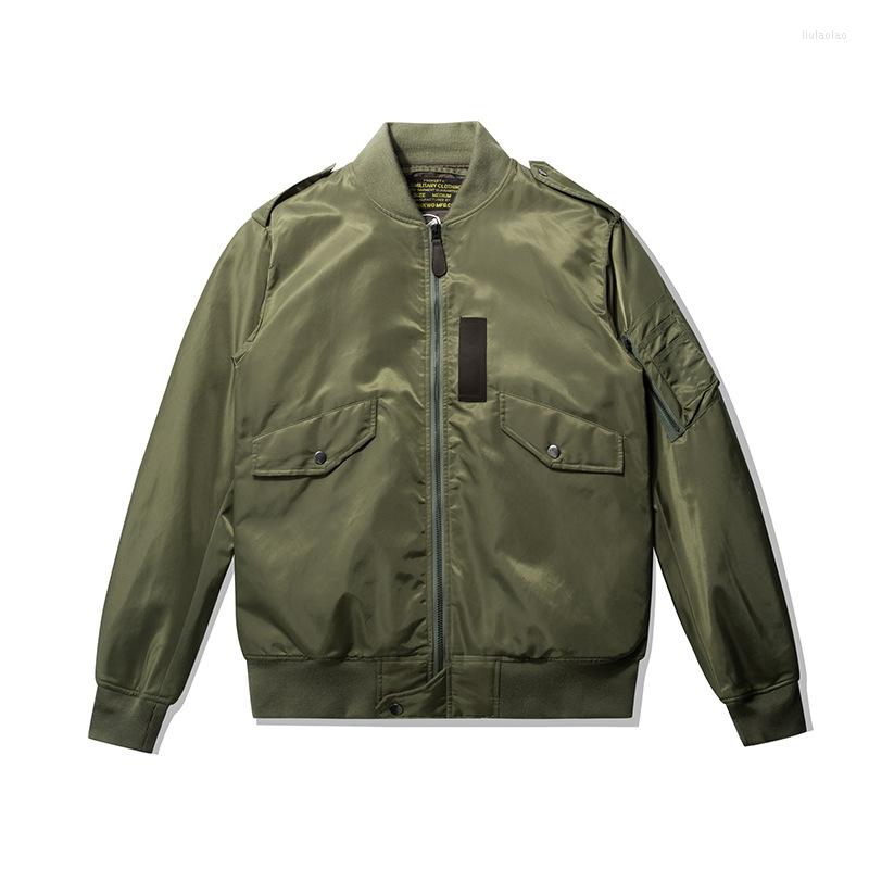 

Men' Jackets Amekaji Vintage L-2B Jacket Men Spring Autumn Nylon Army Green Multi-pocket Zipper Flight Retro Casual Cardigan Coat