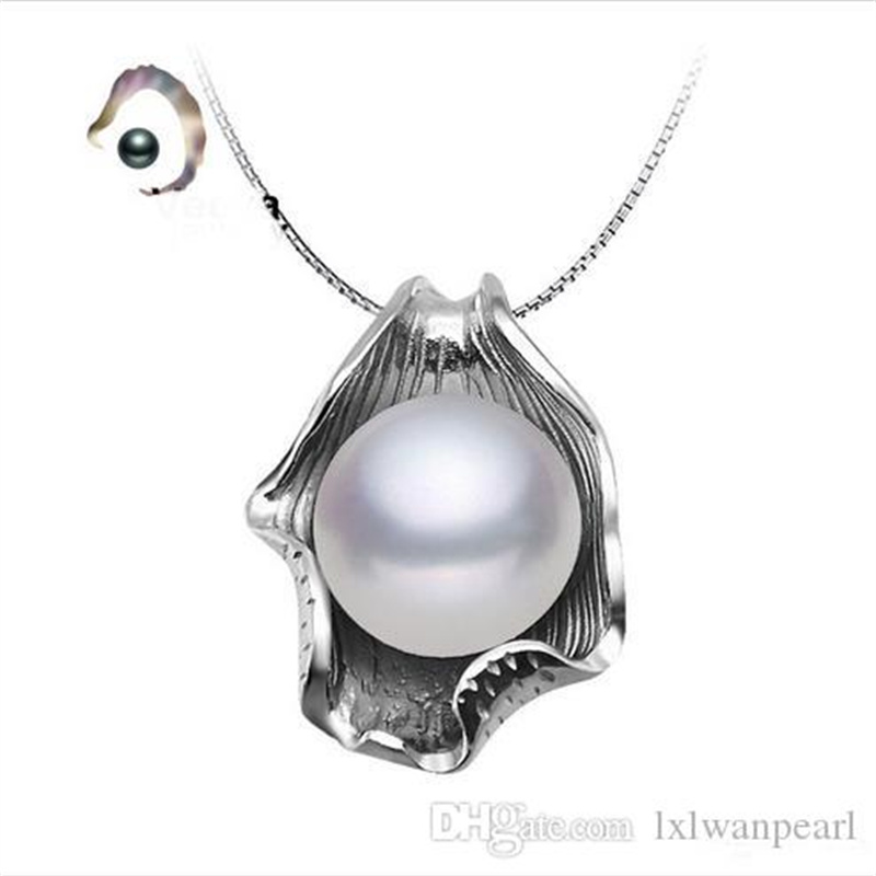 jewelry real freshwater 10-mm pearl pendant with silver chain 925 sterling silver necklace fashion necklace for women-image-387013791