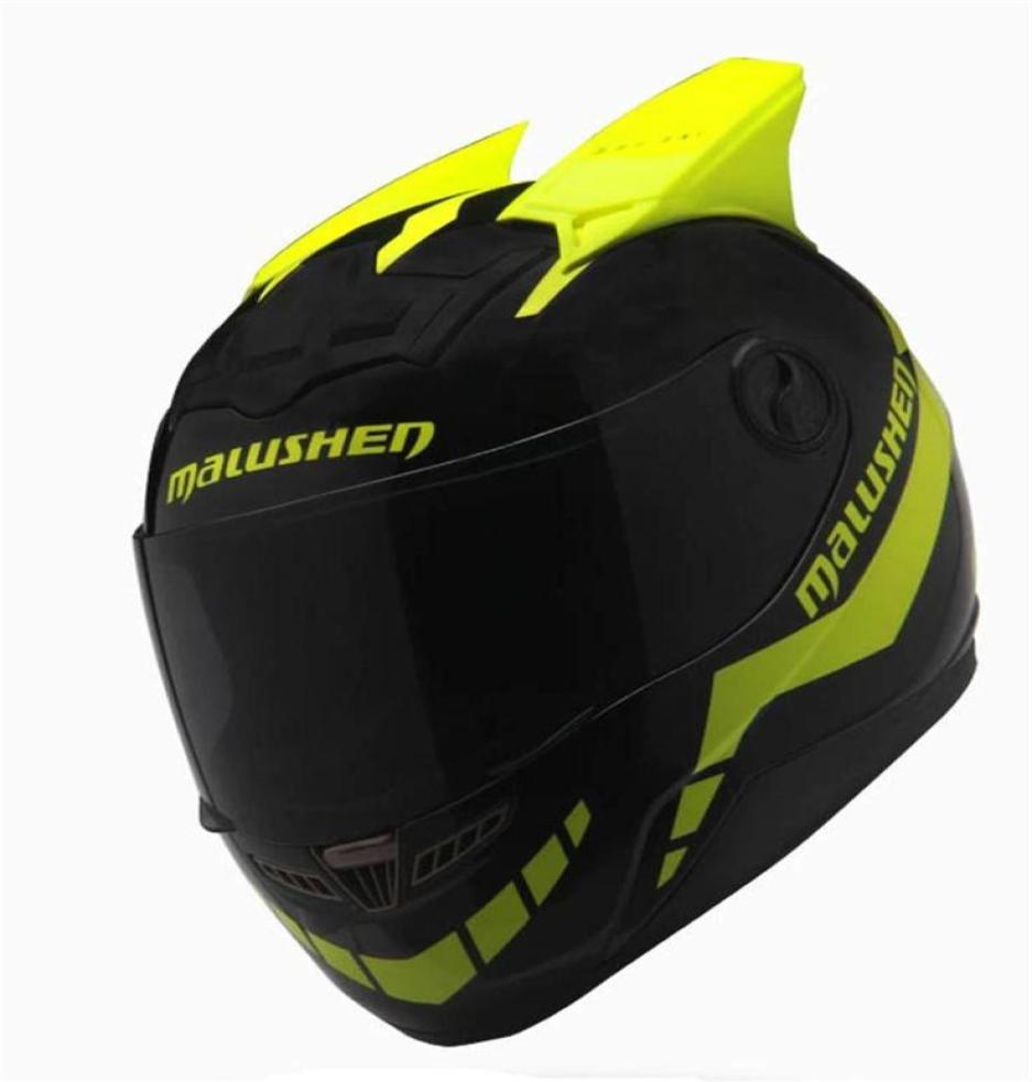 

MALUSHEN motorcycle helmet full face blackyellow color291N09485075, Black-yellow