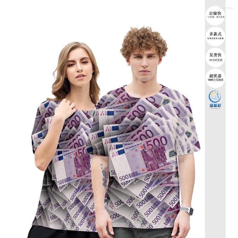 

Men's T Shirts Summer Product Creative US Dollar Bills 3D Printing Fashion Sports And Leisure Round Neck T-shirt, Mint