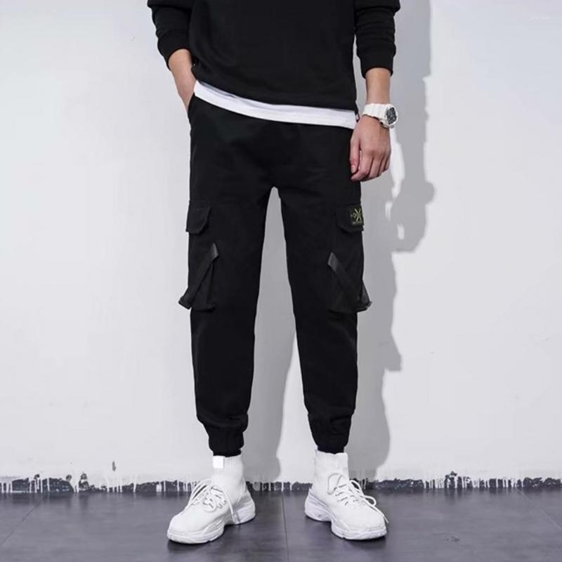 

Men's Pants Summer Trousers Drawstring Men Cargo Breathable, Black