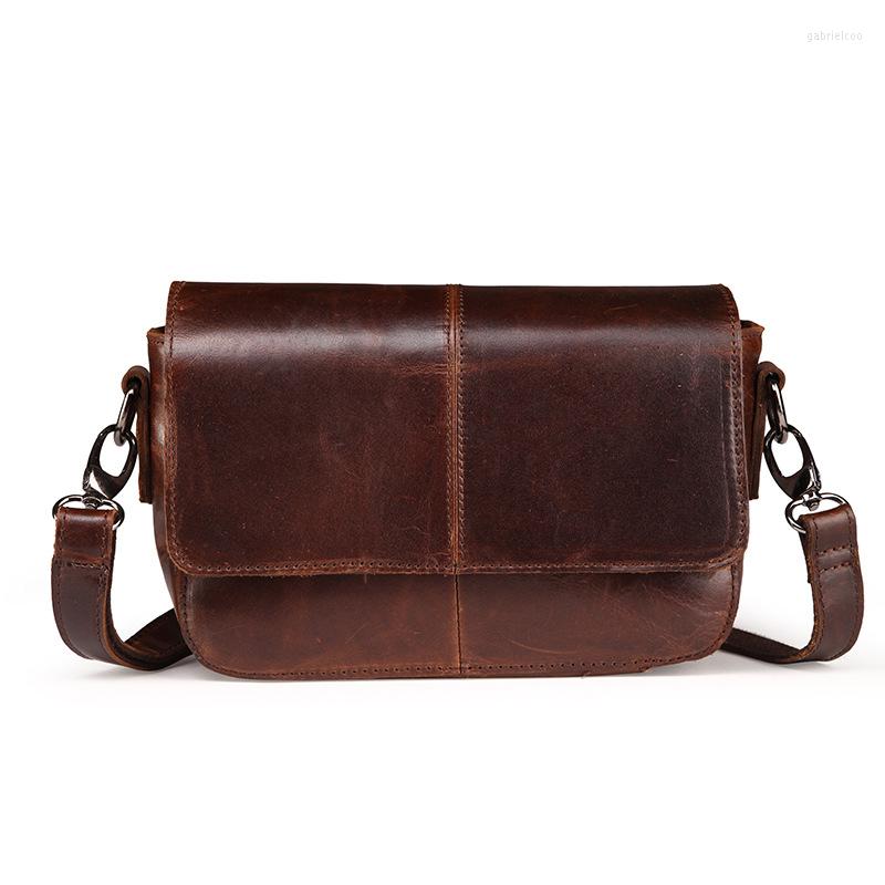 

Evening Bags Retro Ladies Cover Bag Genuine Cowhide Leather Women's Crossbody Female Sholder Real Women Purse Handbag, Brown