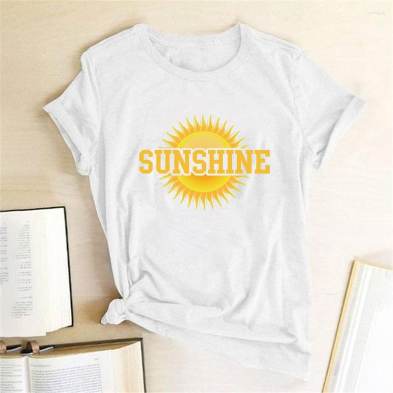 

Women' T Shirts Summer Graphic Women Aesthetics Woman Short Sleeve T-shirt Mujer Camisetas SUNSHINE Printing T-shirts Clothing, Wh