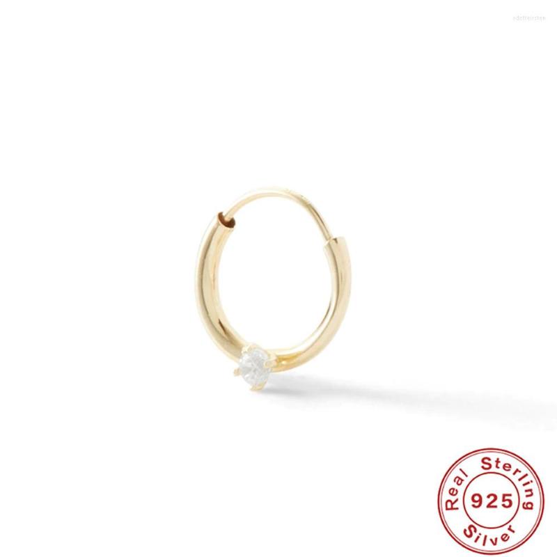 

Hoop Earrings Boako Small Pierced Nose Ring S925 Sterling Silver Single Diamond Jewelry Circle Shape Personality Fashion Accessories Ladies