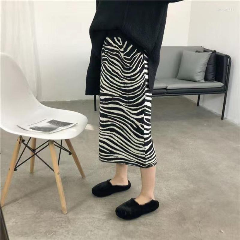 

Skirts Zebra Pattern Skirt For Women In Autumn And Winter 2023 Medium Long A-line One-step Casual Fashion Hip Wrap, Picture color
