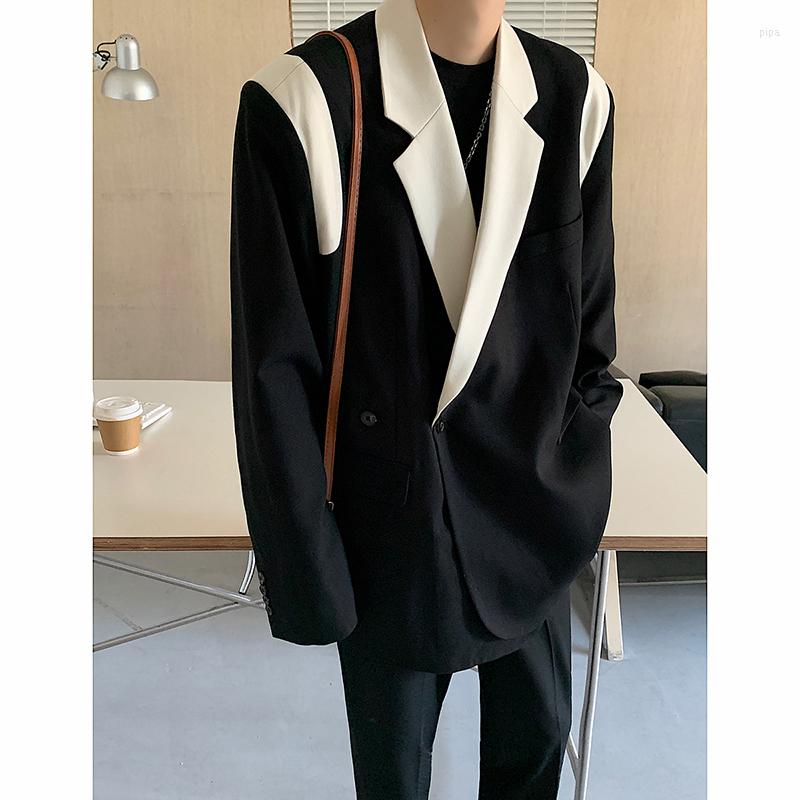 

Women's Suits SuperAen Korea's Splice Design Fashion Suit Women Patchwork Black Loose Blazers And Jackets