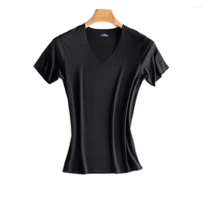 

Men's T Shirts Shirt For Men V Neck Summer Ice Silk Seamless T-shirt Men's Thin Section Short-Sleeved Sports Quick-Drying T-shirts Top, Black