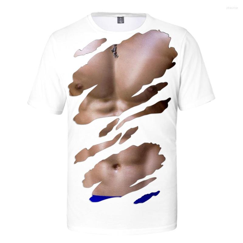 

Men's T Shirts Muscle Series Printed Male Cosplay Summer Short Sleeve, Beige