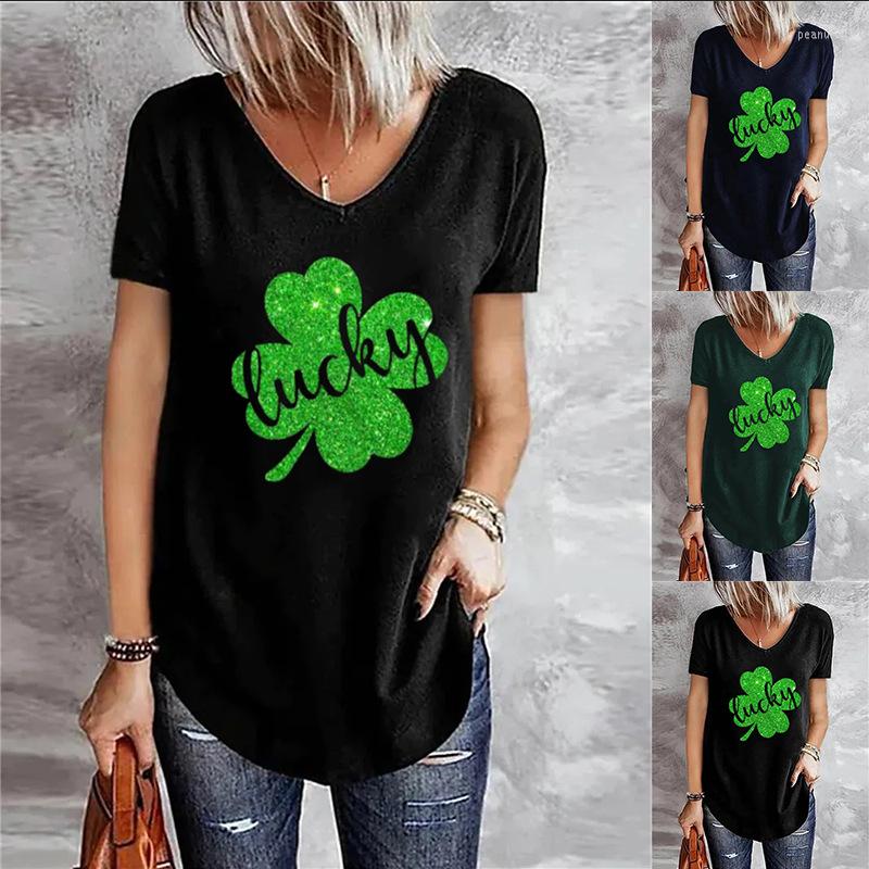 

Women' T Shirts 2023 Summer V-Neck Bottom Long-Sleeved Printed T-Shirt Women' Fashion Casual Commuter Short-Sleeved Top Female, Black