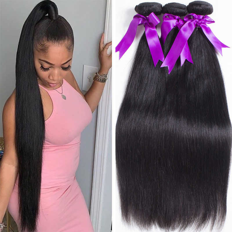 

Lace Wigs Straight Human Hair Bundles Hair Human Hair Bone Straight Human Hair Bundles Peruvian Hair Bundles 30 Inch Bundles 230206, Natural color