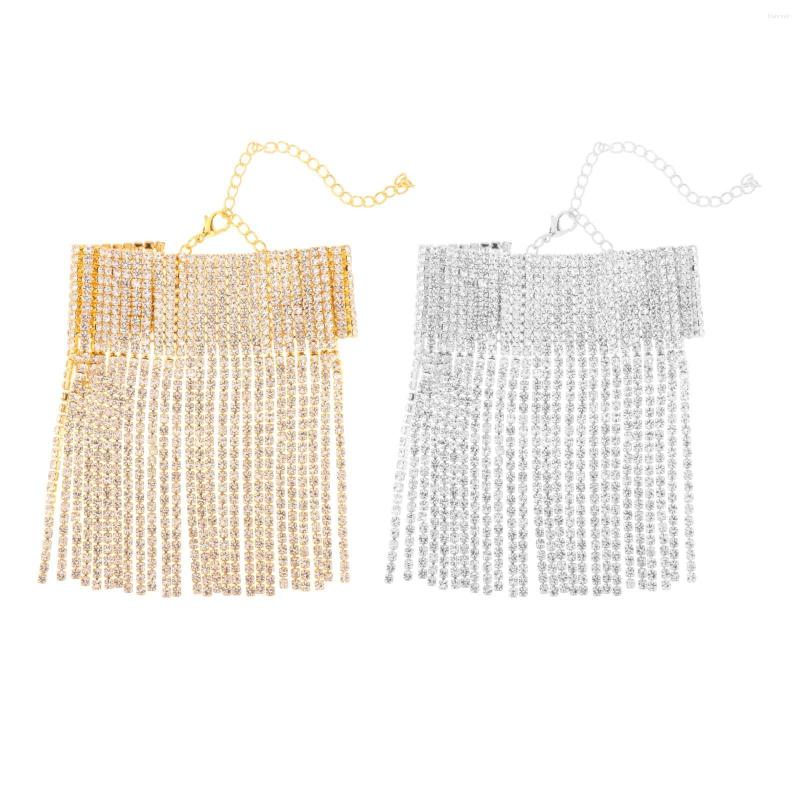 

Anklets Rhinestone Ankle Bracelet Tassel Foot Chain For Wedding Nightclub Body Jewellery Gift