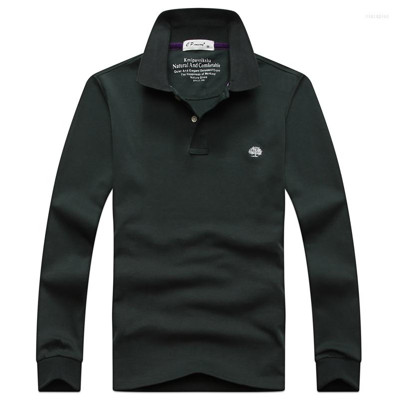 

Men's Polos 2023 Polo Shirt Long Sleeves Oversized Tees Cotton Male Large Tee Autumn Slim Loose Plus Size 5XL Men Casual, Black