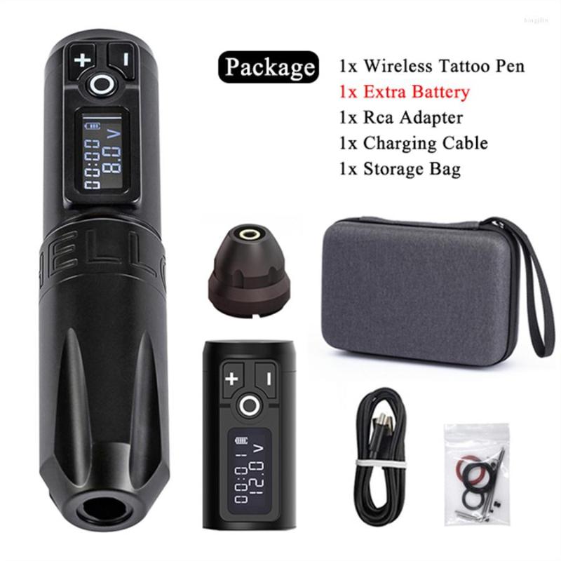 

Tattoo Machine Wireless Pen Kit Brush Coreless Motor Strong Quiet Fast Charging Battery 1950mA/h Spare RCA Adapter