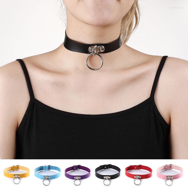 

Choker Sexy Punk Rock Gothic Chokers Necklace PU Leather Collar Bondage Cosplay Restraints Goth For Women Jewelry Gift