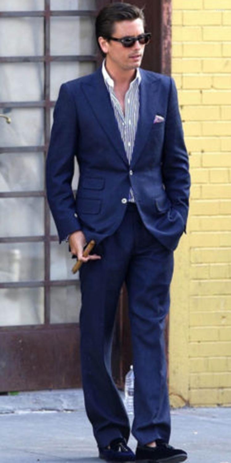 

Men's Suits Stylish Designer Mens Polyester 2 Piece (Jacket Pants) Traje Hombre Grooms Wedding Tuxedo Formal Dinner Suit, Black