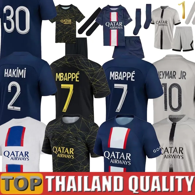 

Soccer Jerseys PLAYER 30 10 MBAPPE 7 soccer jersey HAKIMI SERGIO RAMOS psGS MARQUINHOS 22 23 Maillots football shirt 2022 2023 men kids kit sets uniform enfants, 22 23 third kids