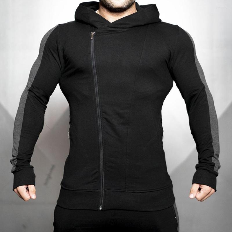 

Men' Hoodies Seven Joe Men Gym Fitness Bodybuilding Sweatshirt Zipper Cardigan Sportswear Male Workout Casual Hooded Jacket, Black