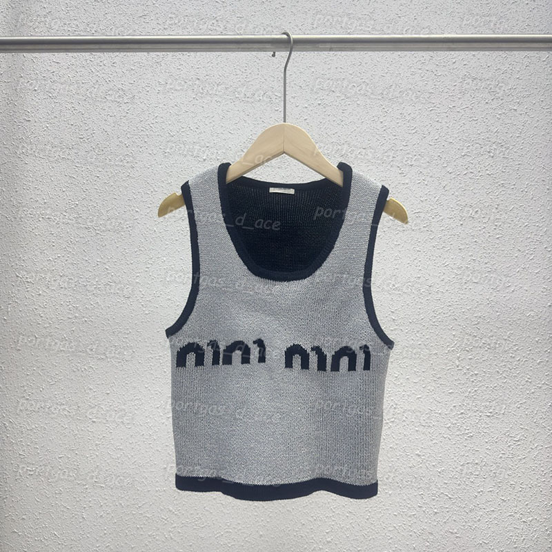 

Luxury Letters Women T Shirt Knit Sleeveless Vest Tops Sexy Casual Gray Tanks, With label ~