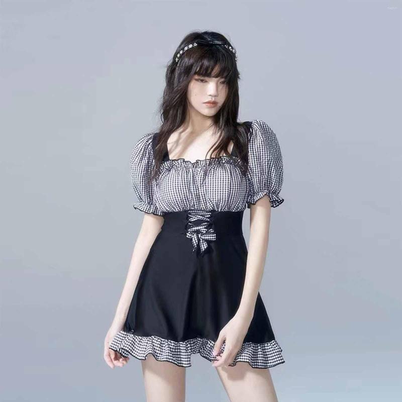 

Women's Swimwear Women's Skirt Style Thin Meat Covering Swimsuit, Black