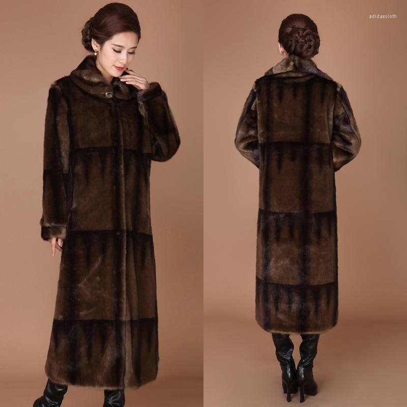 

Women's Fur Faux Coat Plus Size Long Winter Women Clothes 2023 Women's Jackets Coats Womens Clothing Casaco Feminino KJ282, 5604 brown
