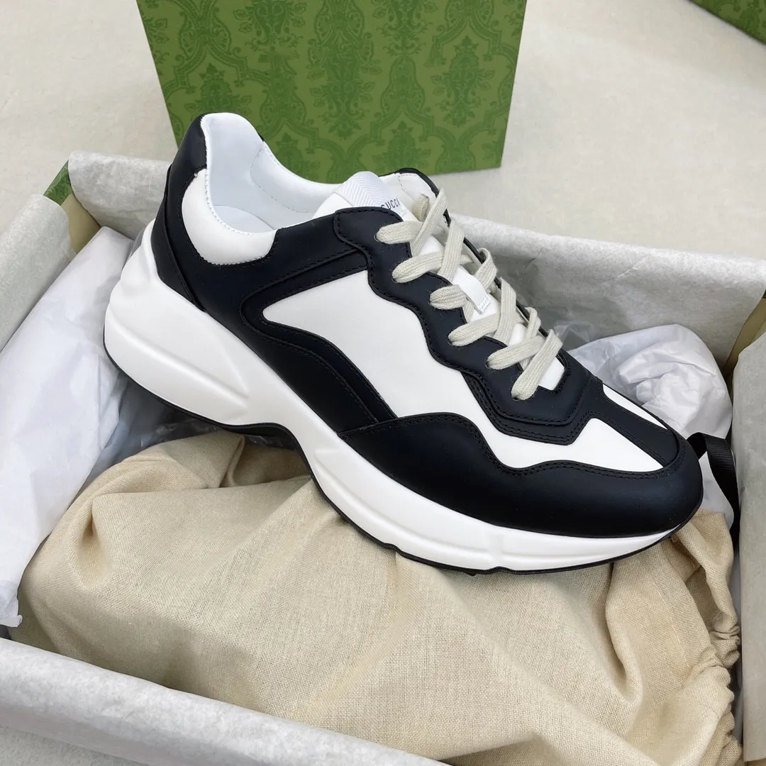 

With Box Designer Sneakers GGity Shoes Luxury Rhyton Sneaker Casual Shoes Chunky Leather interlock Printed Vintage Designer Men Women Pla dX