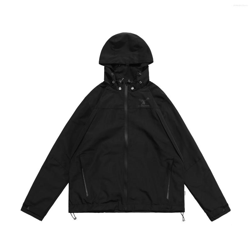 

Men's Jackets Camping Outdoor Mountain Hooded Windbreak Men's Multi-Functional Zipper Windproof Coat Unisex Outerwear, Black