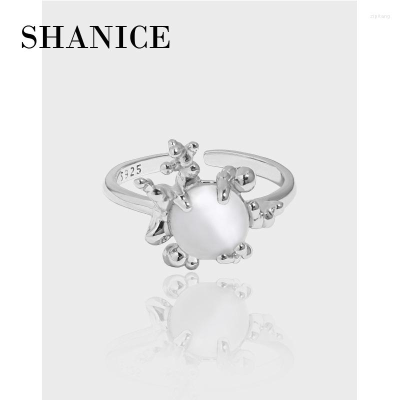 

Cluster Rings SHANICE Ins Niche Design Minimalist Irregular Face Coral Texture S925 Sterling Silver Open Ring Female Jewelry