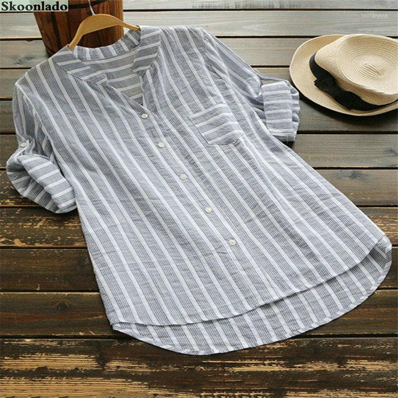 

Women' Blouses Women' Fashion Shirt 2023 Plus Size Female Cotton Linen Tops Oversize Lady Office Working Striped Classic Formal, Black line