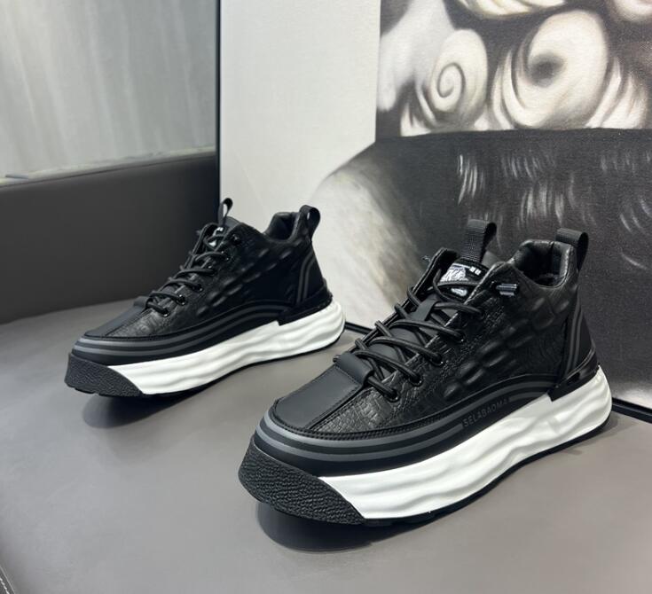 

Men spring loafers platform shoes sneakers fashion Casual little white shoe Running breathable non-slip flats Mixed color comfort luxury Sports Walking Shoes, Black