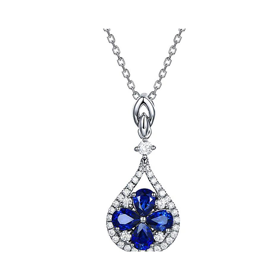 

Pendant Necklaces Sapphire Ruby Necklace Female Cute Pink Copper Jewelry Crystal Flower Gift Party Ladies Fashion Drop Delivery Penda Dh4Rv