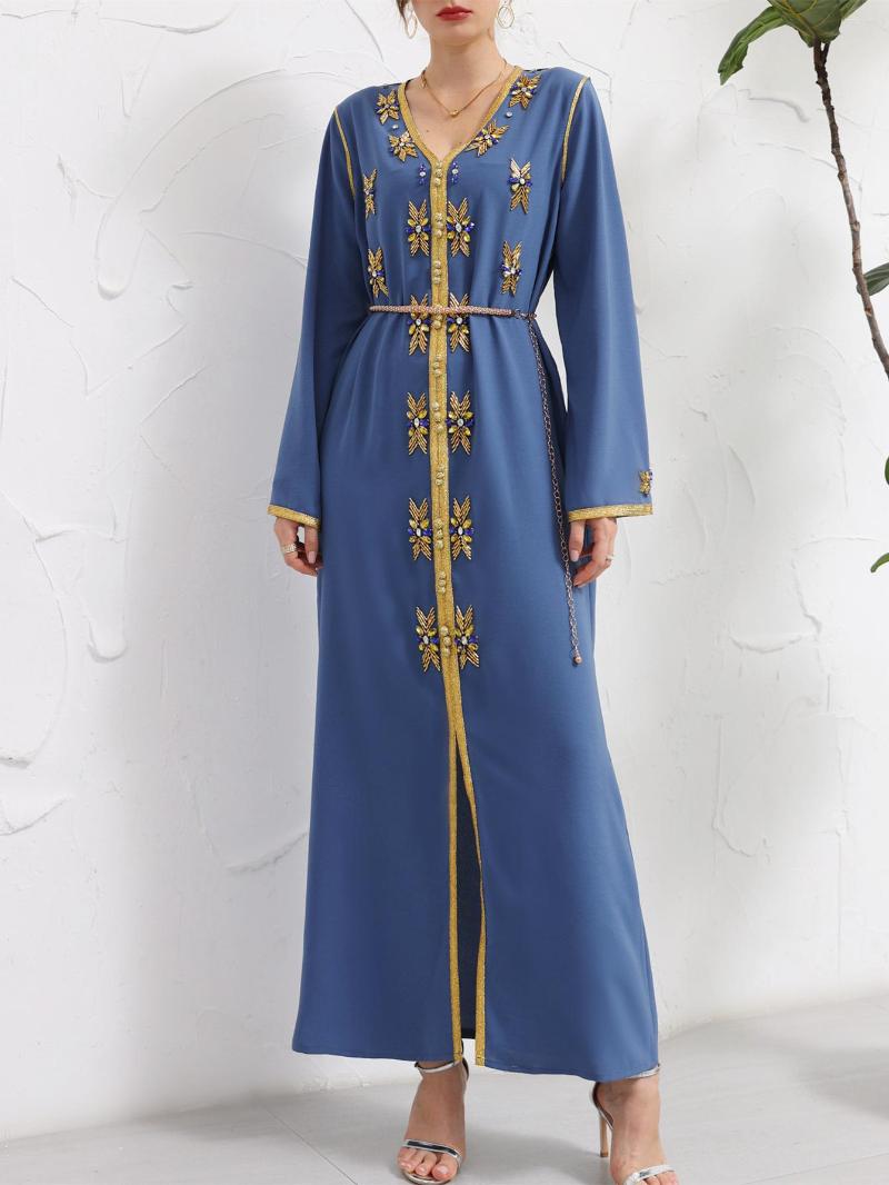 

Ethnic Clothing Women Muslim Dress Hijab Abaya Islam Kaftan Robe Femme Musulmane Clothes Caftan Marocain Diamond Party Evening Dresses