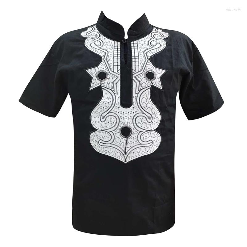 

Men's Polos Muslim Mens Tops Arab Folk Embroidery Party Short Caftan Islamic Male Clothing, Picture shown