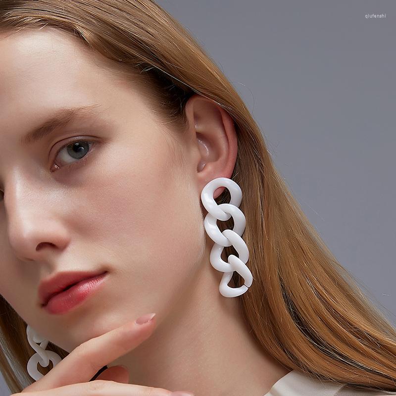 

Dangle Earrings Exaggerated Geometric White Chain For Women Female Trendy Long Tassel Chains Earings Punk Cool Earring Party Jewelry
