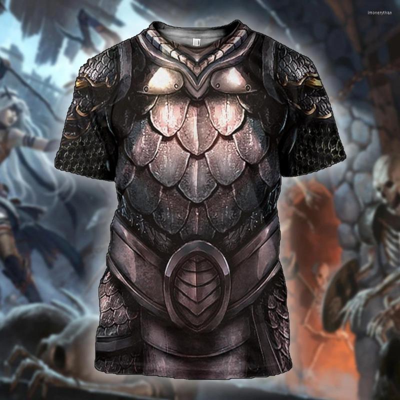 

Men's T Shirts 3D Cosplay Viking Armor Printed Men Shirt Harajuku Summer Short Sleeve Knights Street Casual Unisex T-shirt Tops