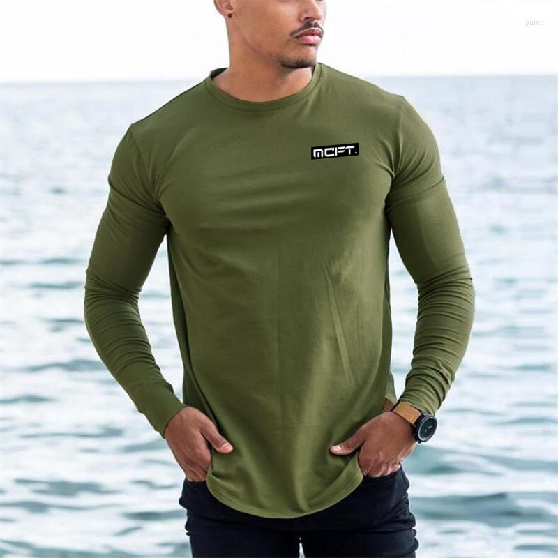 

Men's T Shirts Autumn And Winter Men's Sports Running Long Sleeved Elastic Soft Fitness Training T-shirt, Dark grey