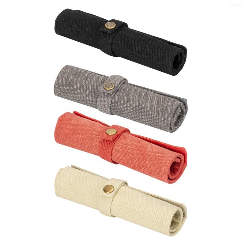 

Watch Boxes Portable Roll Organizer Canvas Accessories Wrist Container For