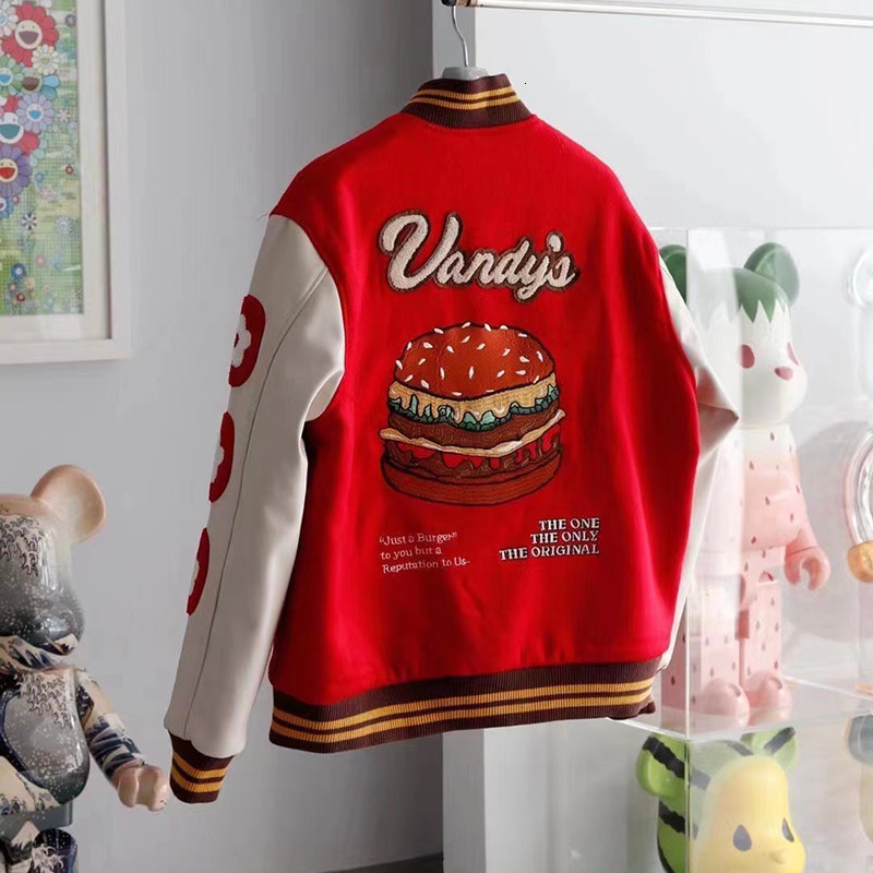 

Men's Jackets Vand The Pink 1 1 High Quality Leather Sleeve Thick Baseball Couple 230213