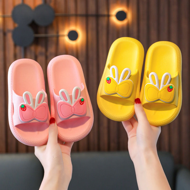 

Slipper Children Bathroom Slippers Girls Home Shoes Cartoon Non-slip Indoor House Slippers Boy Kids Teenagers Summer Family Shoes Adult 230213, Bow purple