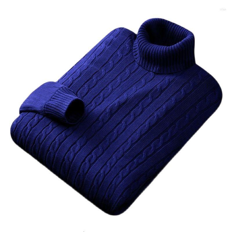 

Men's Sweaters Royal Blue Turtleneck Knitted Sweater For Men Korean Style Apring Autumn Slim Fit Warm Pullover Tops Fashion Casual Pull, White