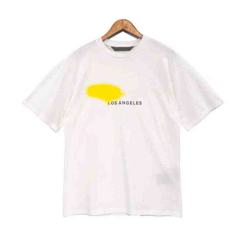 

Designer Men' T shirts Tshirt palm palmangel Spray Painted Alphabet Printed Round Neck Short Sleeve Loose Casual Mens and Women' T-shirts Trend yz6
