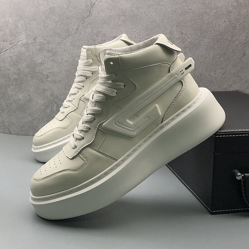 

Luxury Designer Dress Party Wedding Shoes Autumn Breathable Non-Slip Casual Sneakers Round Toe Thick Bottom Business Driving Walking Loafers C133, White