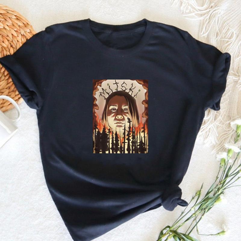 

Women' T Shirts Women' Cotton T-shirt Mitski A Burning Hill Shirt Women Casual Short Sleeve Tee Harajuku Tops, Black