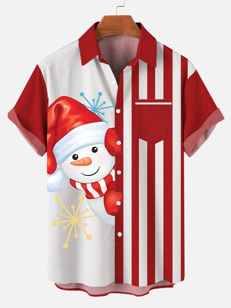 

Men's Casual Shirts Molilulu Men's Limited Christmas Day Creative Design Pattern Short Sleeve Breathable Loose Printing Hawaiian For Men, Ssdd004