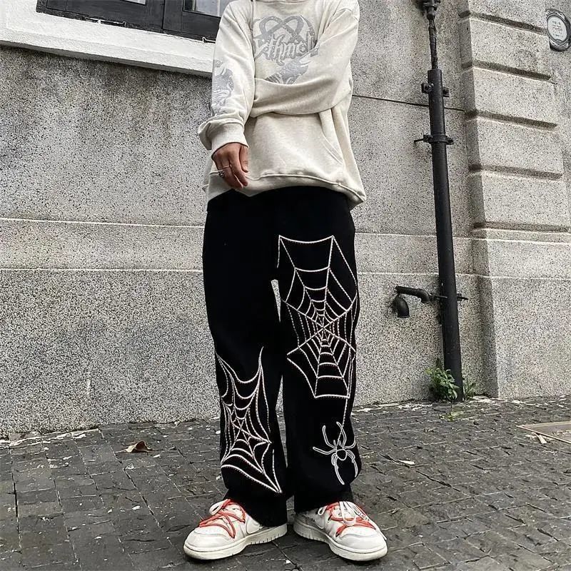 

Mens Pants Spider Baggy Harem Streetwear Men Summer Hip Hop Casual Trousers Fashion Male anime cargo pants y2k men japaneseY2K 230214, Sky blue
