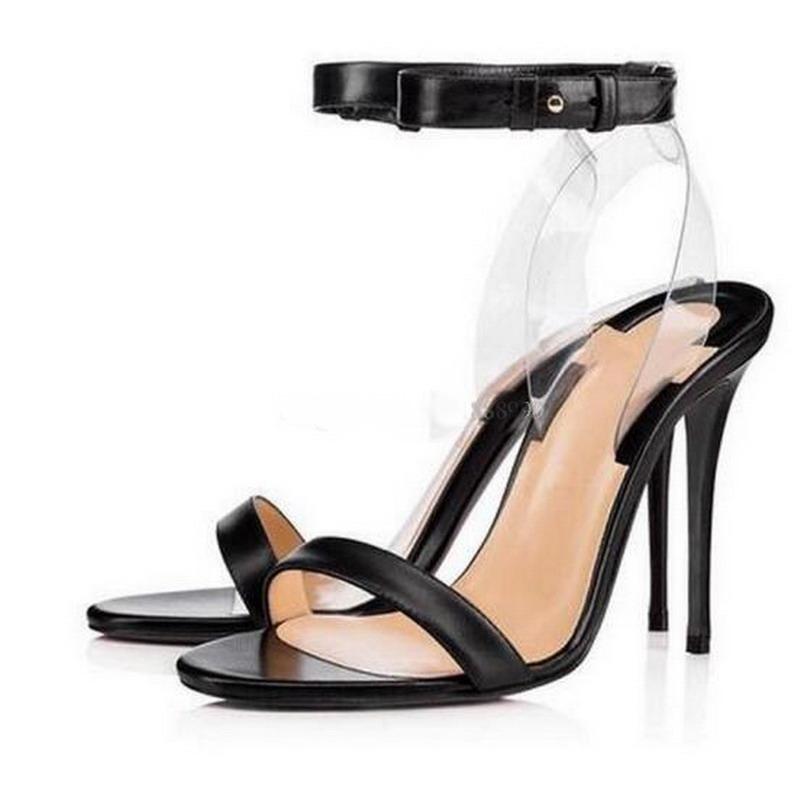 

12cm 10cm Luxury Red Bottoms Sandals Clear PVC Crystals Heels Transparent Women Sandals Party Wedding Fashion Summer Brand High Heels Shoes Open Toe Sandal Size 45, Gold