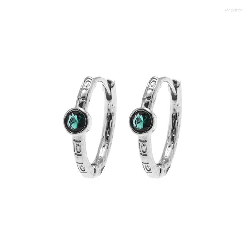 

Hoop Earrings Fashion Classic Exquisite Small Green Zircon Inlaid For Women Anniversary Daily Jewelry Accessories Gift