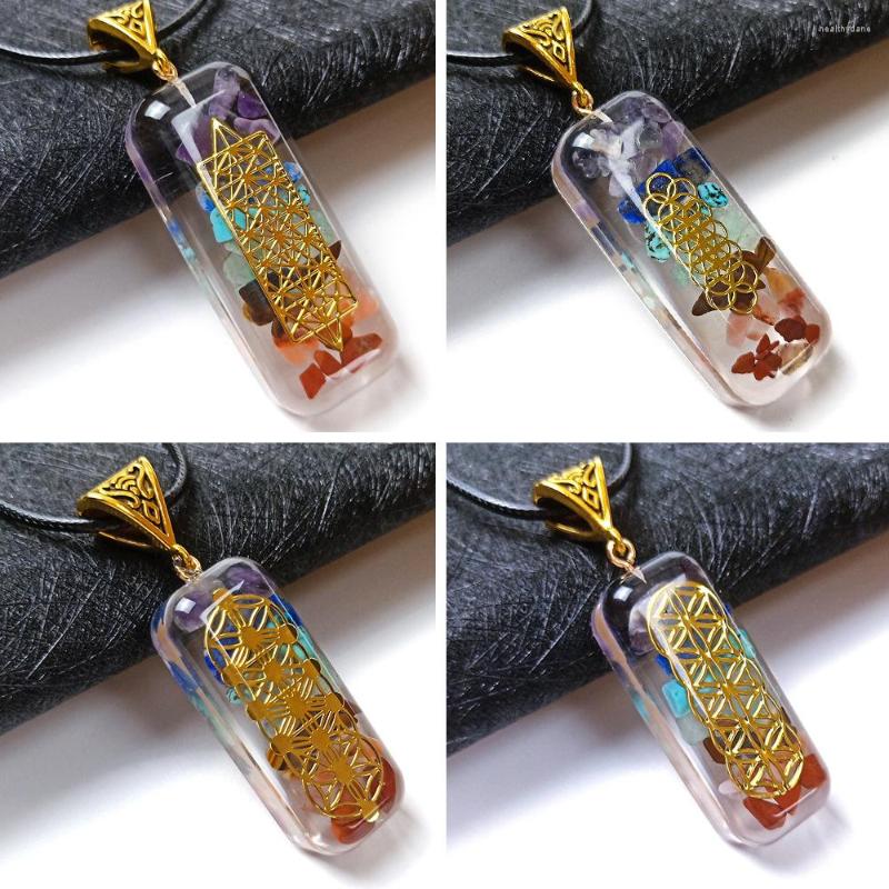 

Pendant Necklaces Orgonite Chakela Ogan Seven Chakra Crystal Semi Precious Stone Meditation Necklace