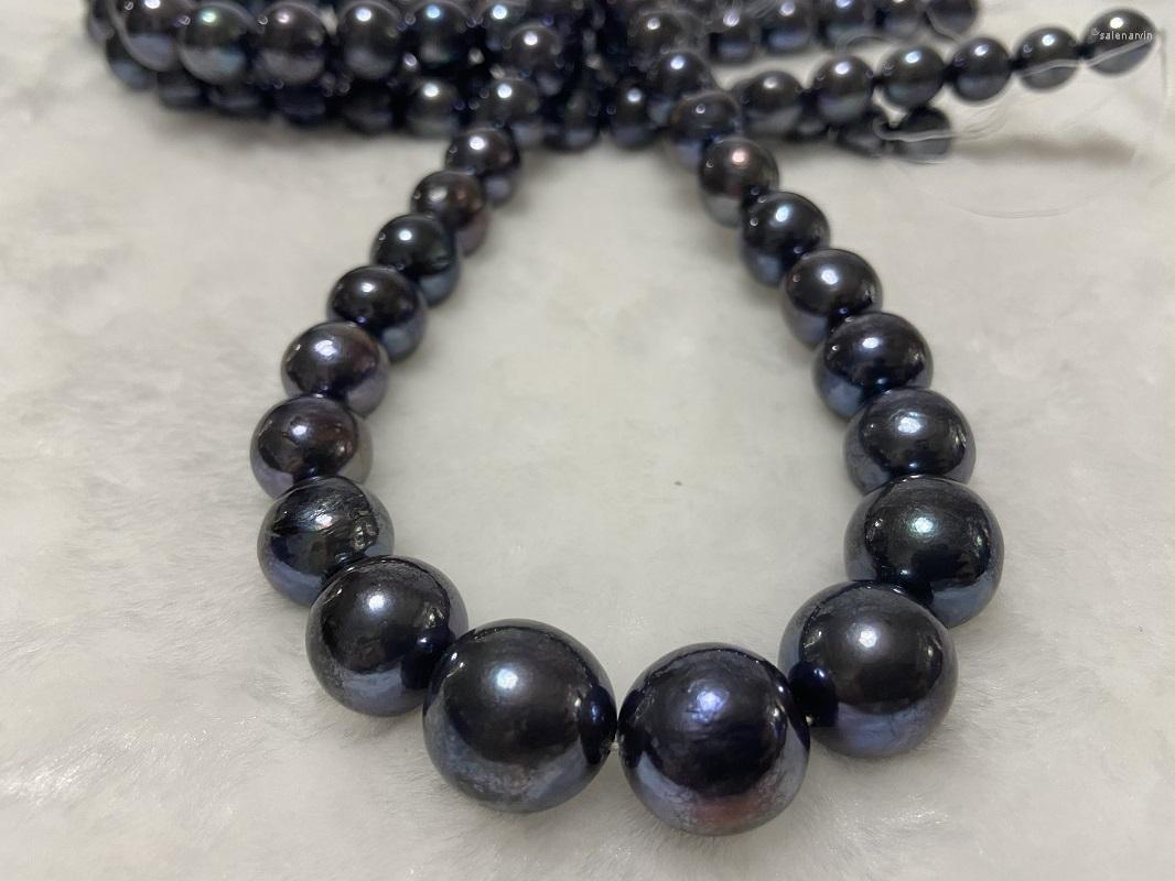 

Chains Natural Huge 18"12-16mm Black Sea Genuine Jewelry Round Pearls Necklace Fashion Gifts