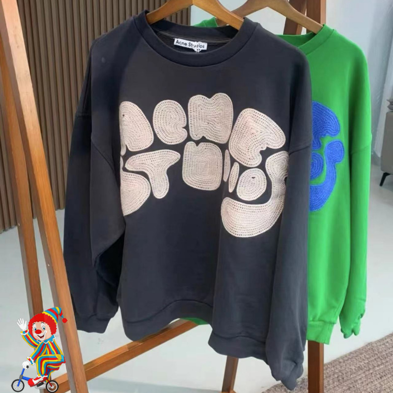 

Men s Hoodies Sweatshirts Acne Studio Letter Embroidery Crew Neck Men Women 230213