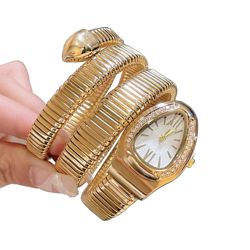 

Luxury lady Bracelet Watch gold snake Wristwatches Top brand Stainless Steel band diamond Women Watches for ladies Valentine's day Gift Mother's Day Christmas gifts